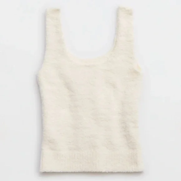 AERIE MARSHMALLOW Cropped Tank Top - Picture 5 of 10